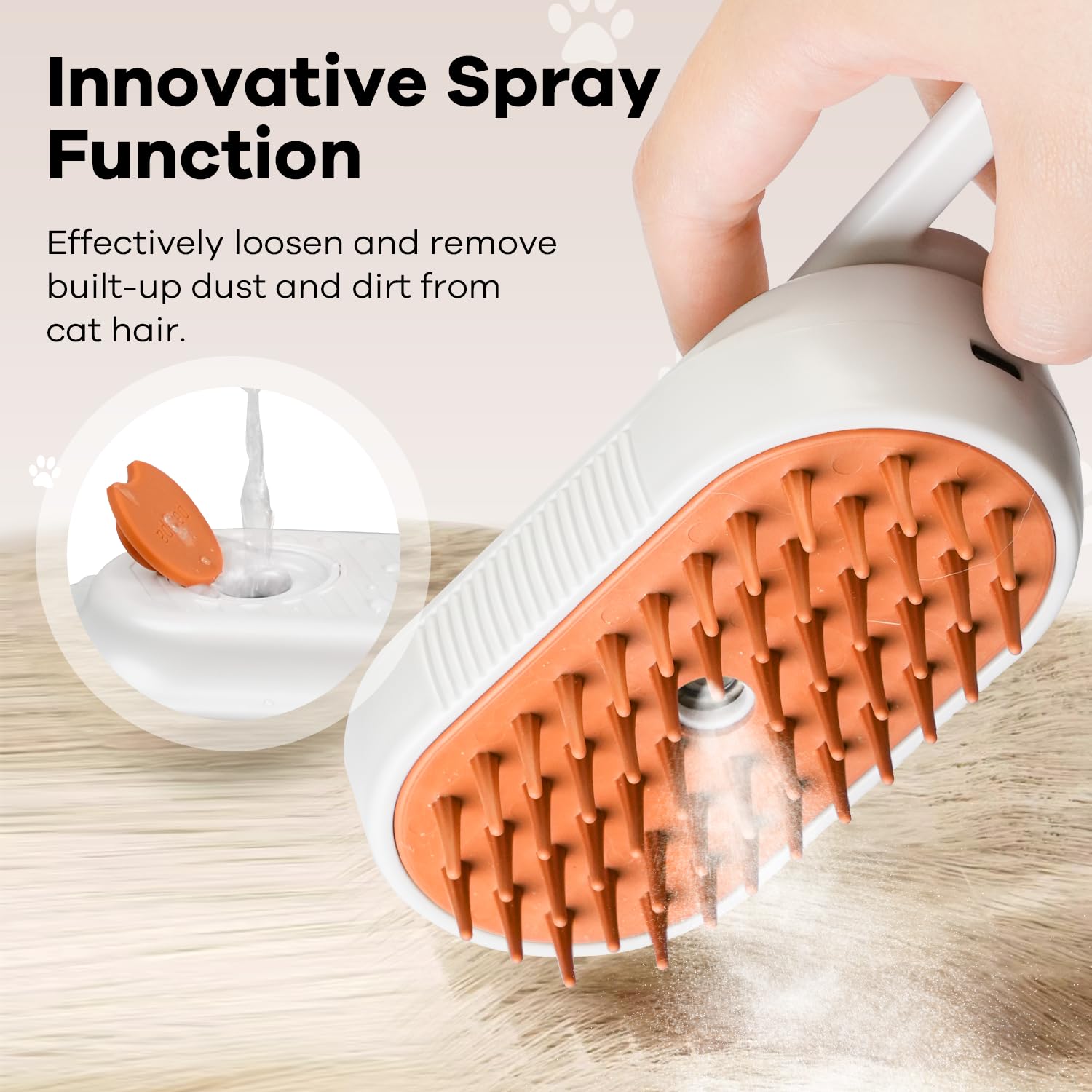 Cat&Dog Steamy Brush for Massage and Pet Grooming 3 in 1