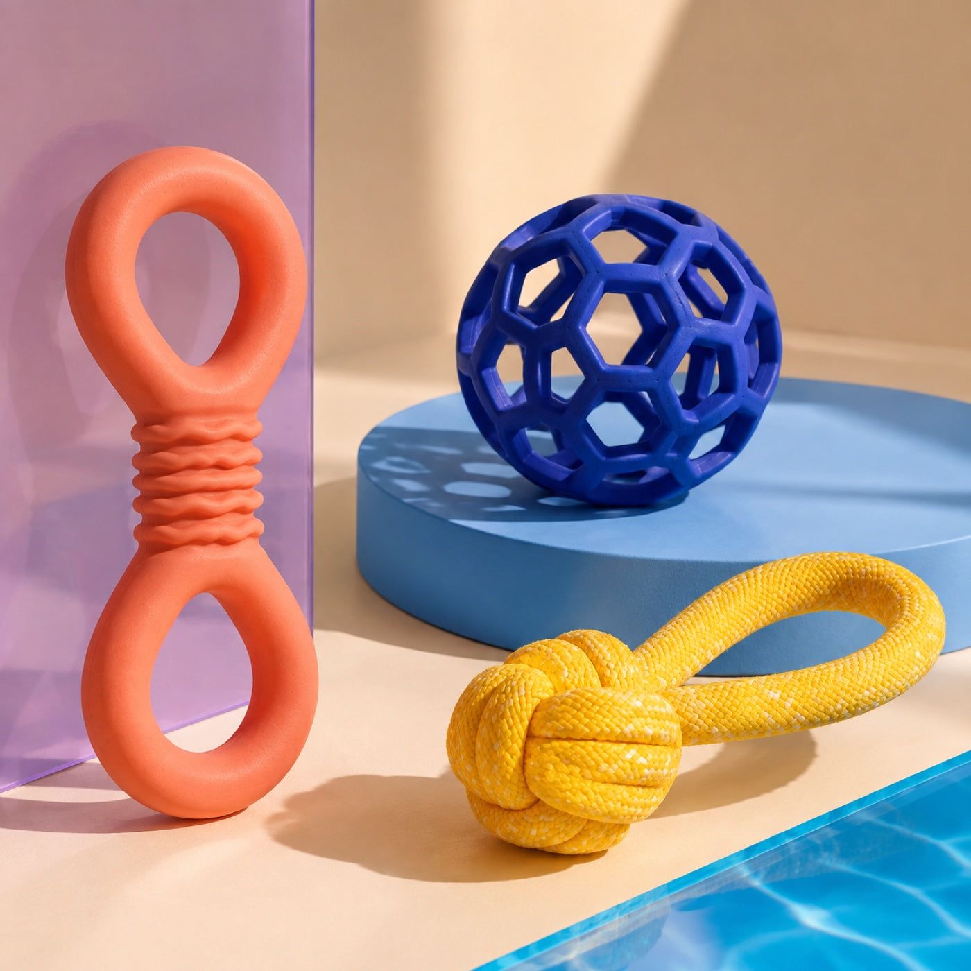 Colourful dog toys